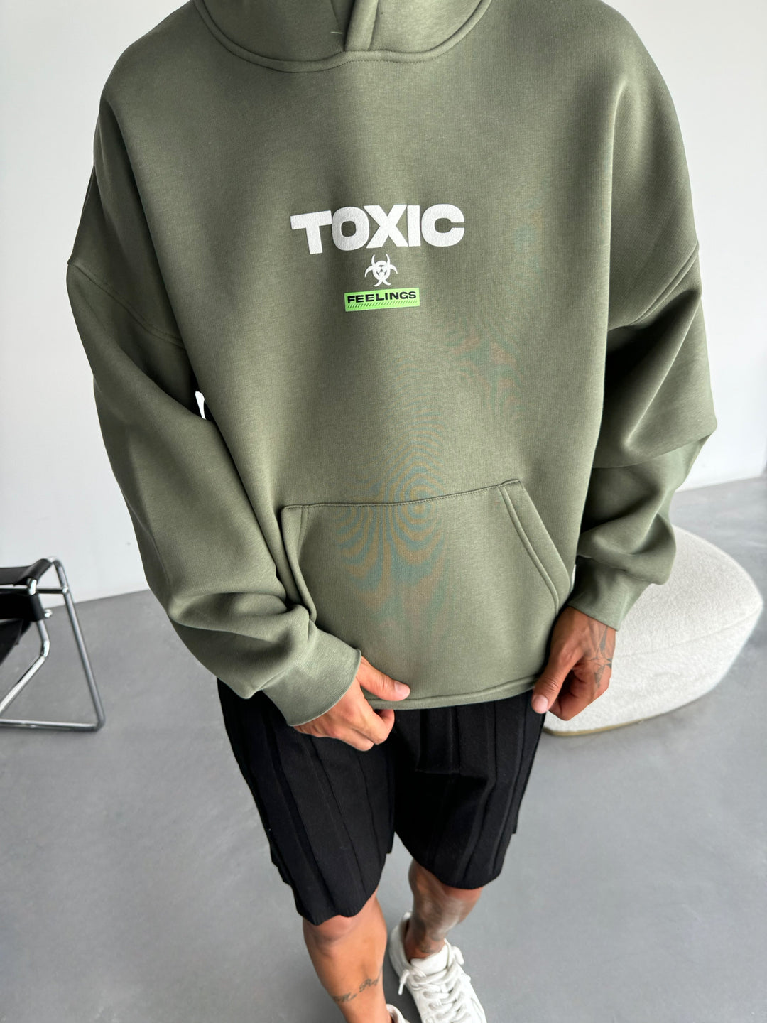 Oversize Toxic Hoodie - Four Leaf Clover