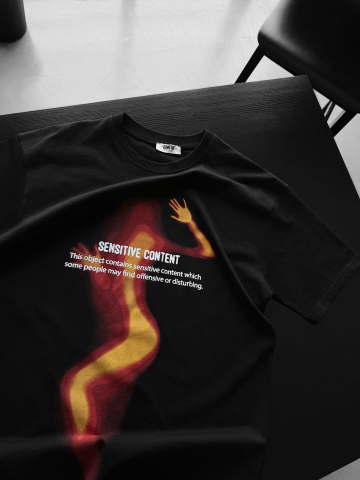 Oversize Sensitive Content T-Shirt - Black