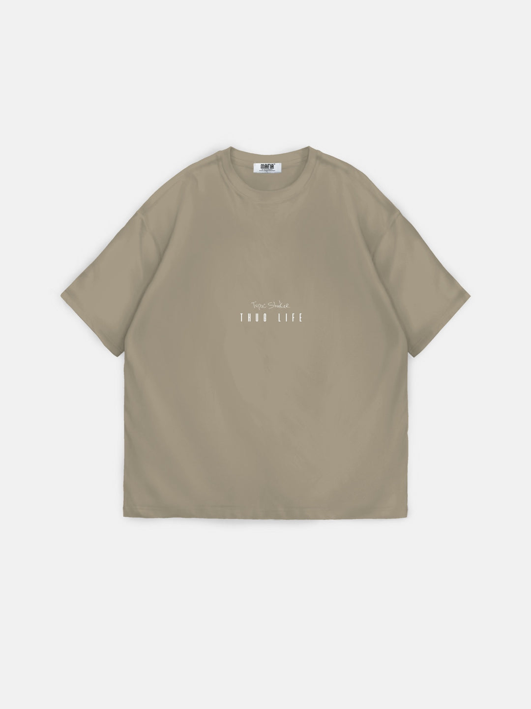 Oversize Tupac Shakur T-shirt - Stone