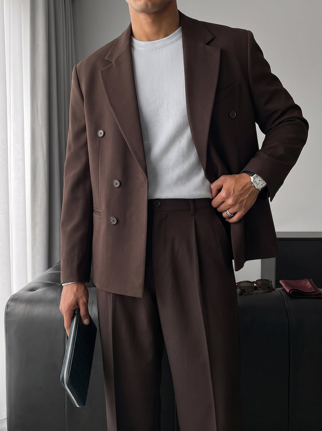 Oversize Tailored Suit - Brown
