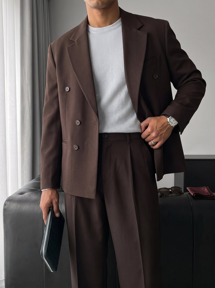 Oversize Tailored Suit - Brown