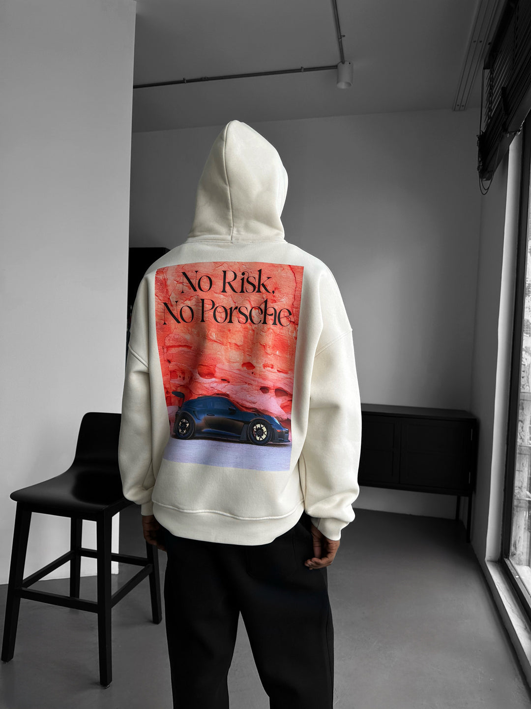Oversize Porsche Hoodie - Beige