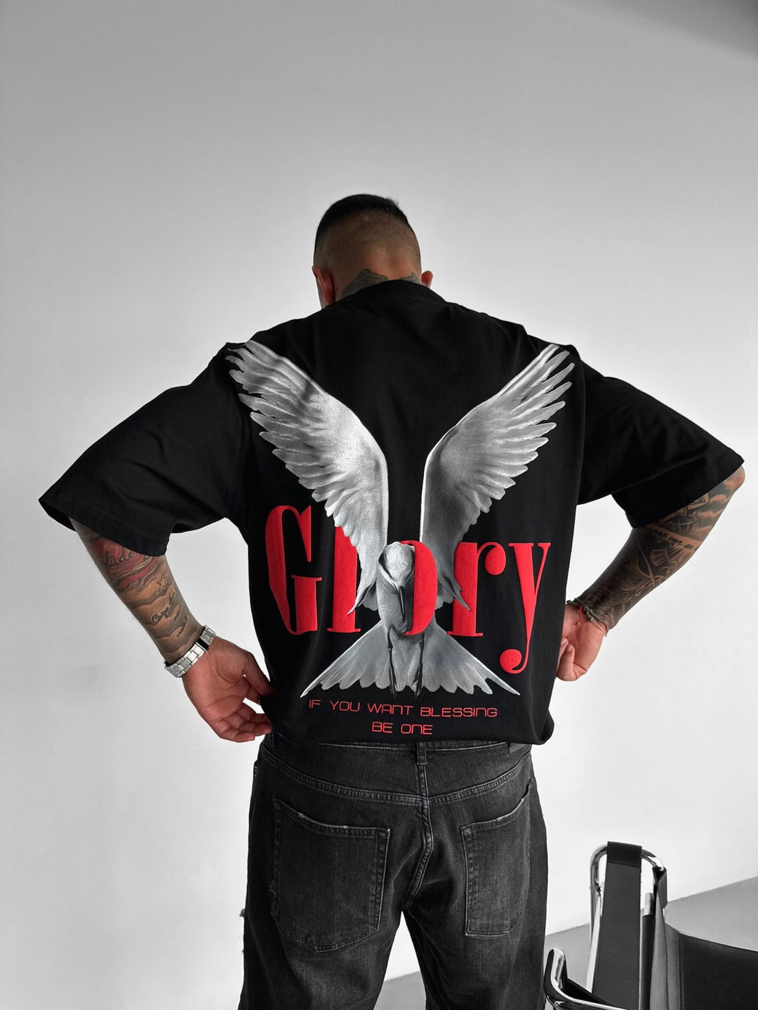 Oversize Glory T-shirt - Black and Metall