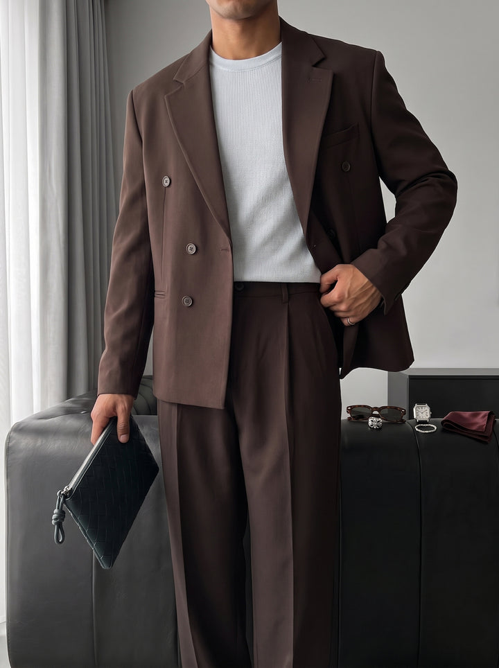 Oversize Tailored Suit - Brown