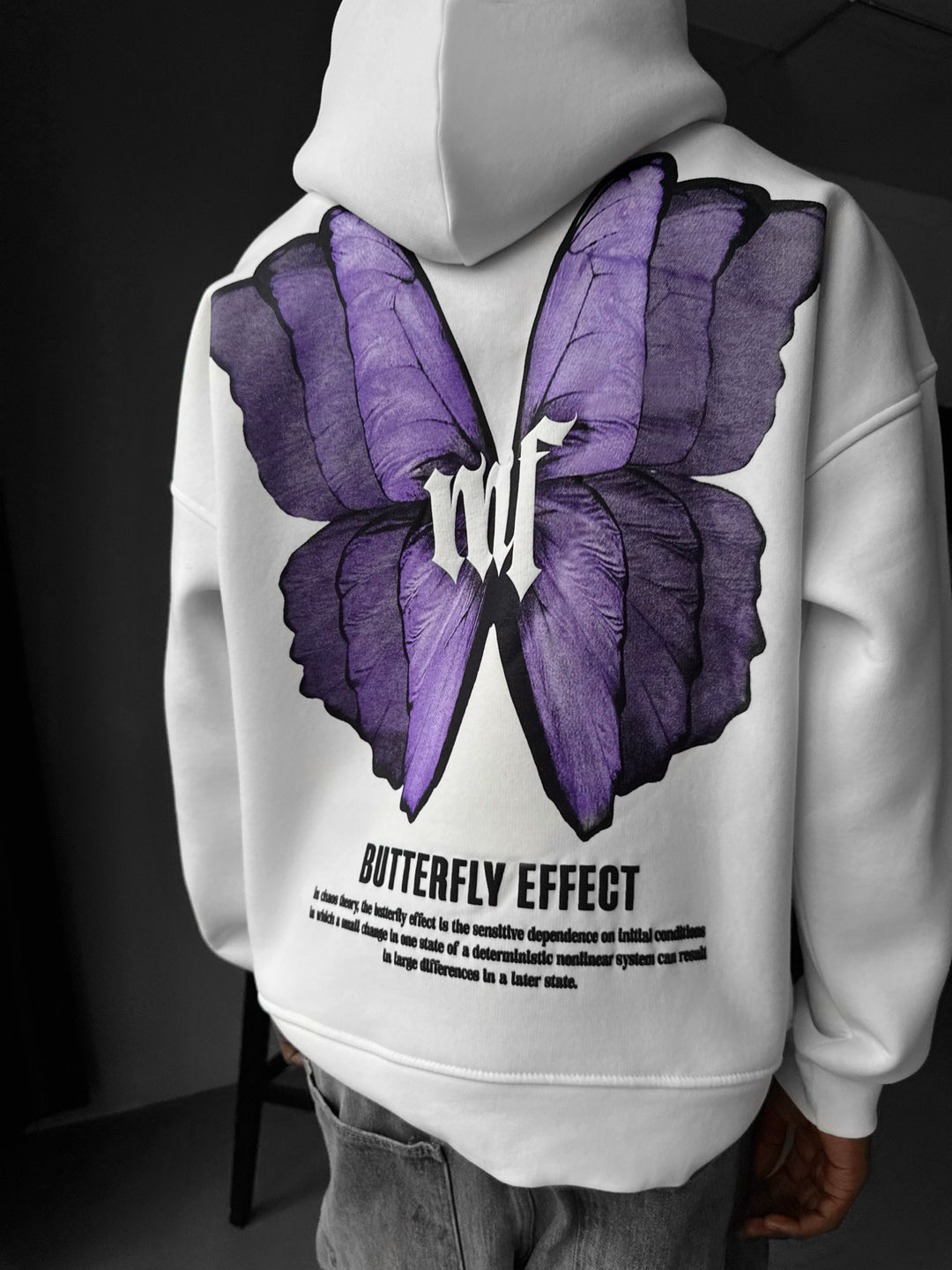 Oversize Butterfly Effect Hoodie - White