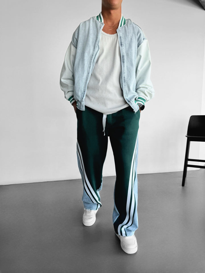 Loose Fit Strip Jogger - Green