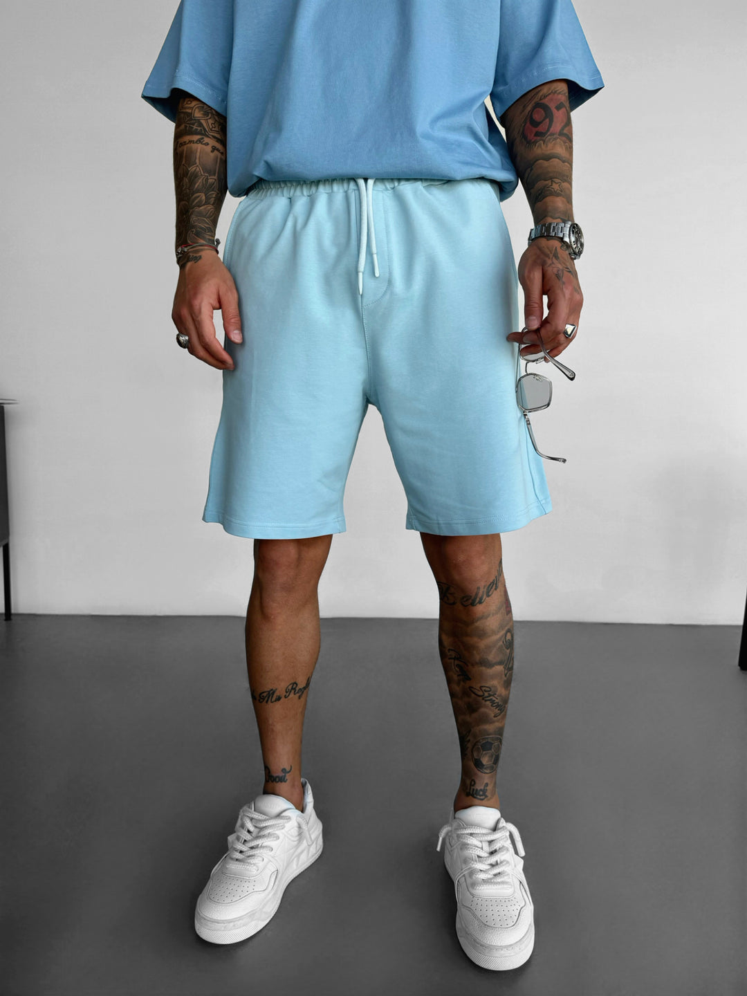 Loose Fit Shorts - Ice Blue