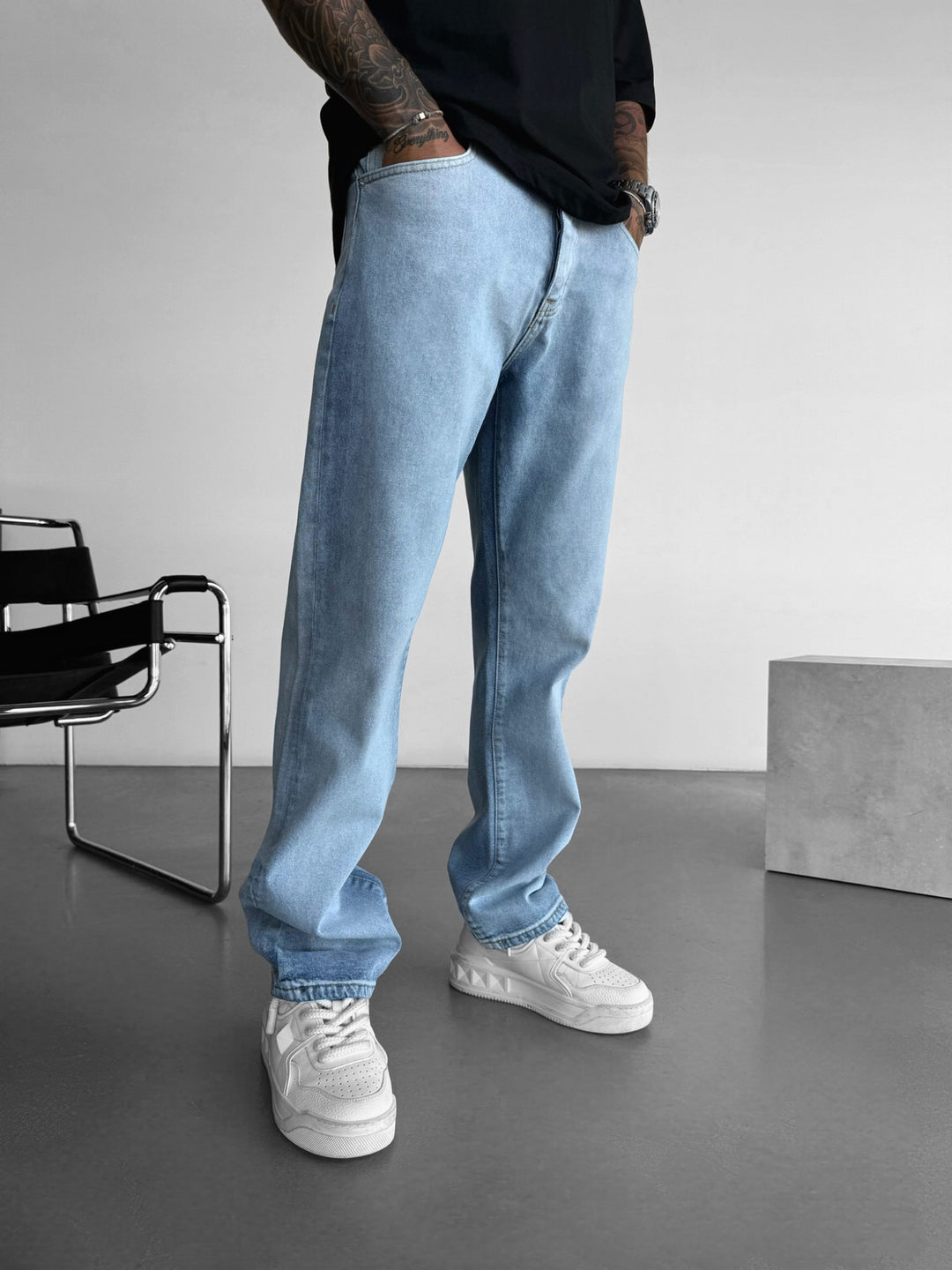 Baggy Extrem Washed Jeans - Light Blue