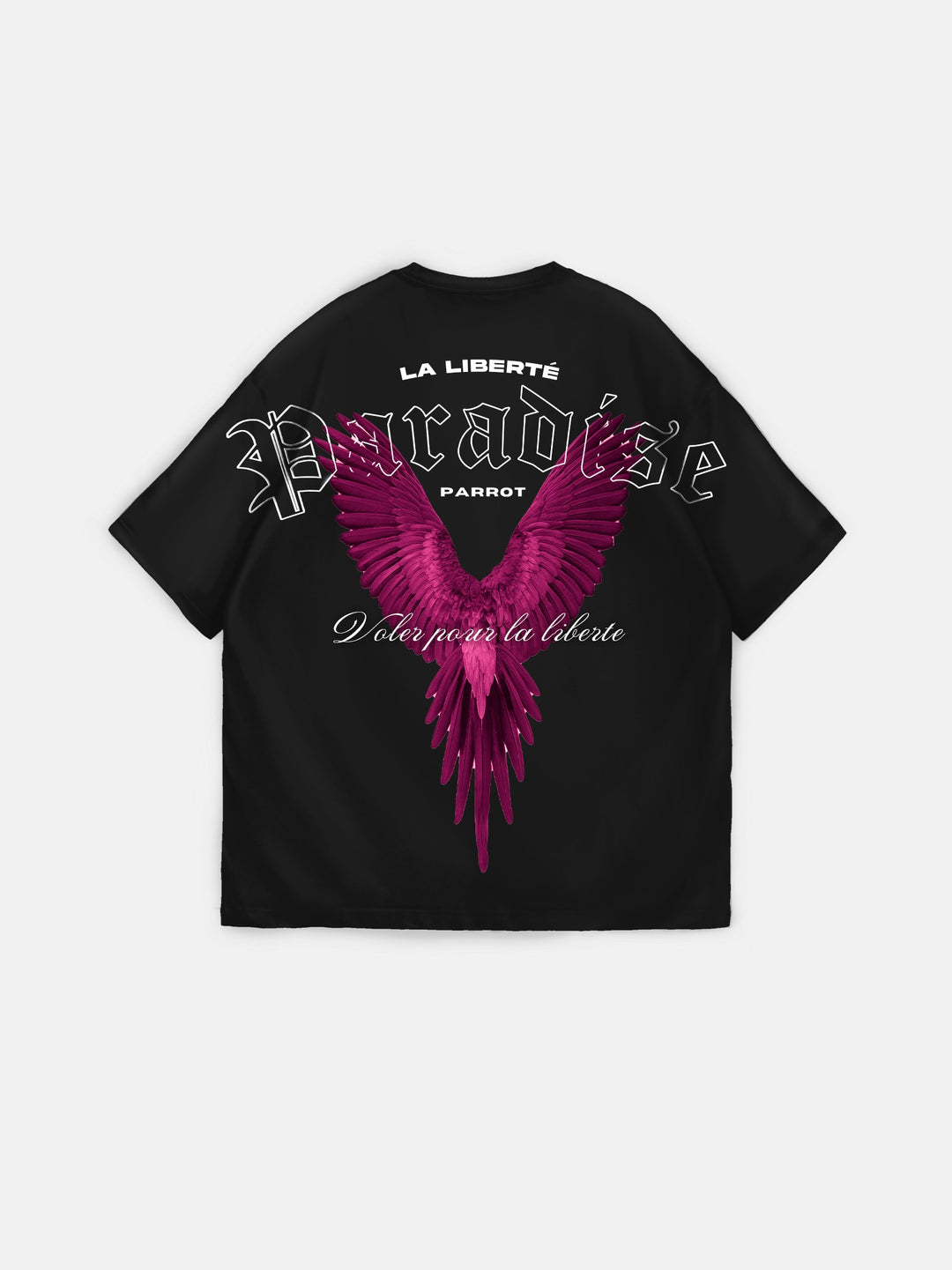 Oversize La Liberté Paradise T-shirt - Black and Purple