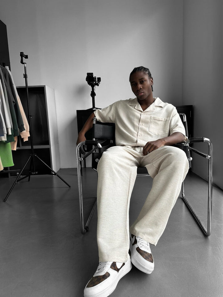 Oversize Linen Shirt - Beige