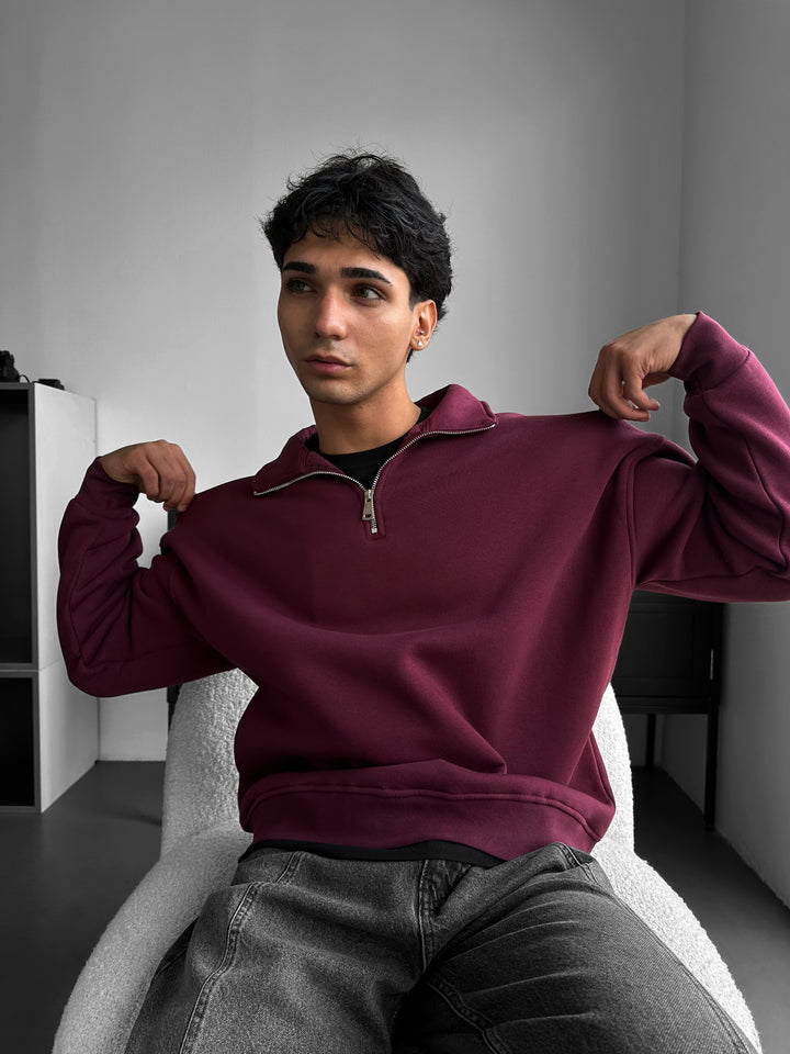 Oversize Half-Zip Polo Sweatshirt - Port Royale