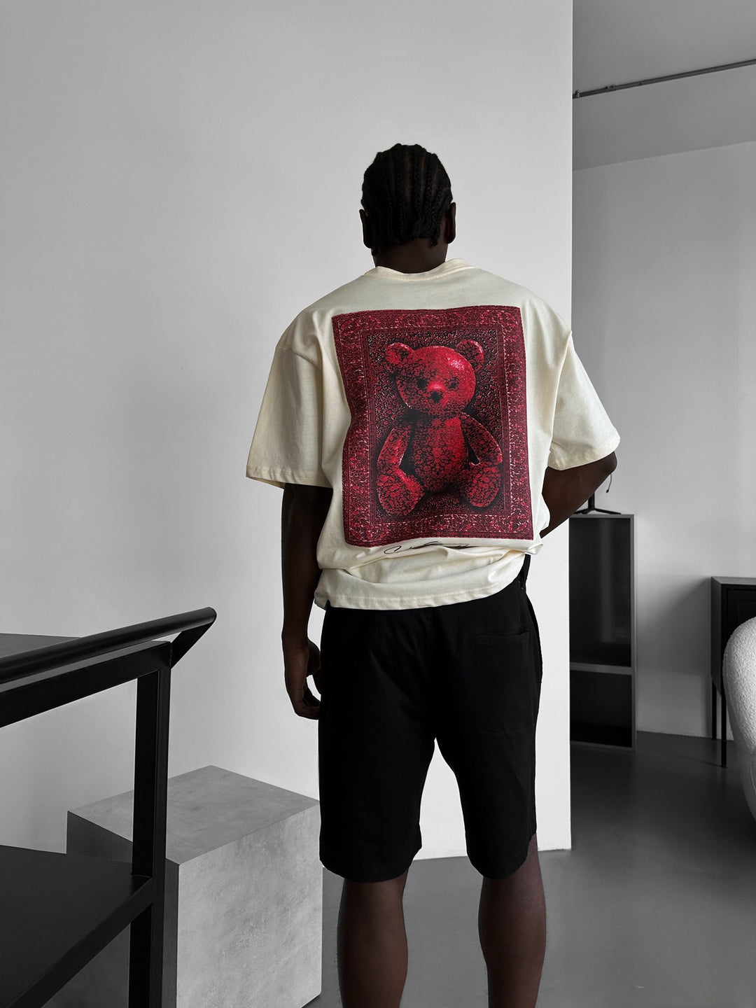 Oversize 'Stay Traditional' T-Shirt - Antique White