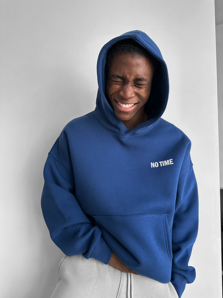 Oversize “No Time for Nonsense” Hoodie - Navy Peony