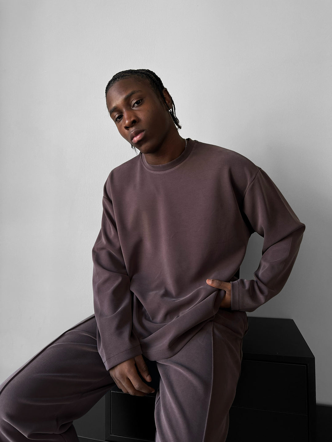 Oversize Modal Sweatshirt - Deauville Mauve