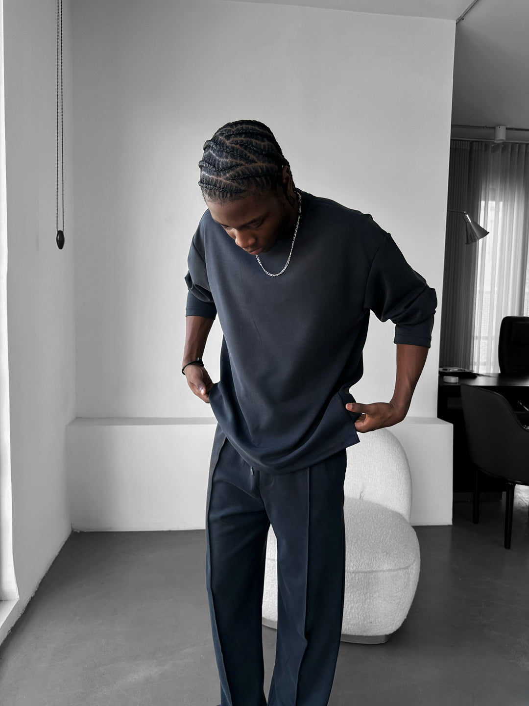 Oversize Modal Sweatshirt - Black