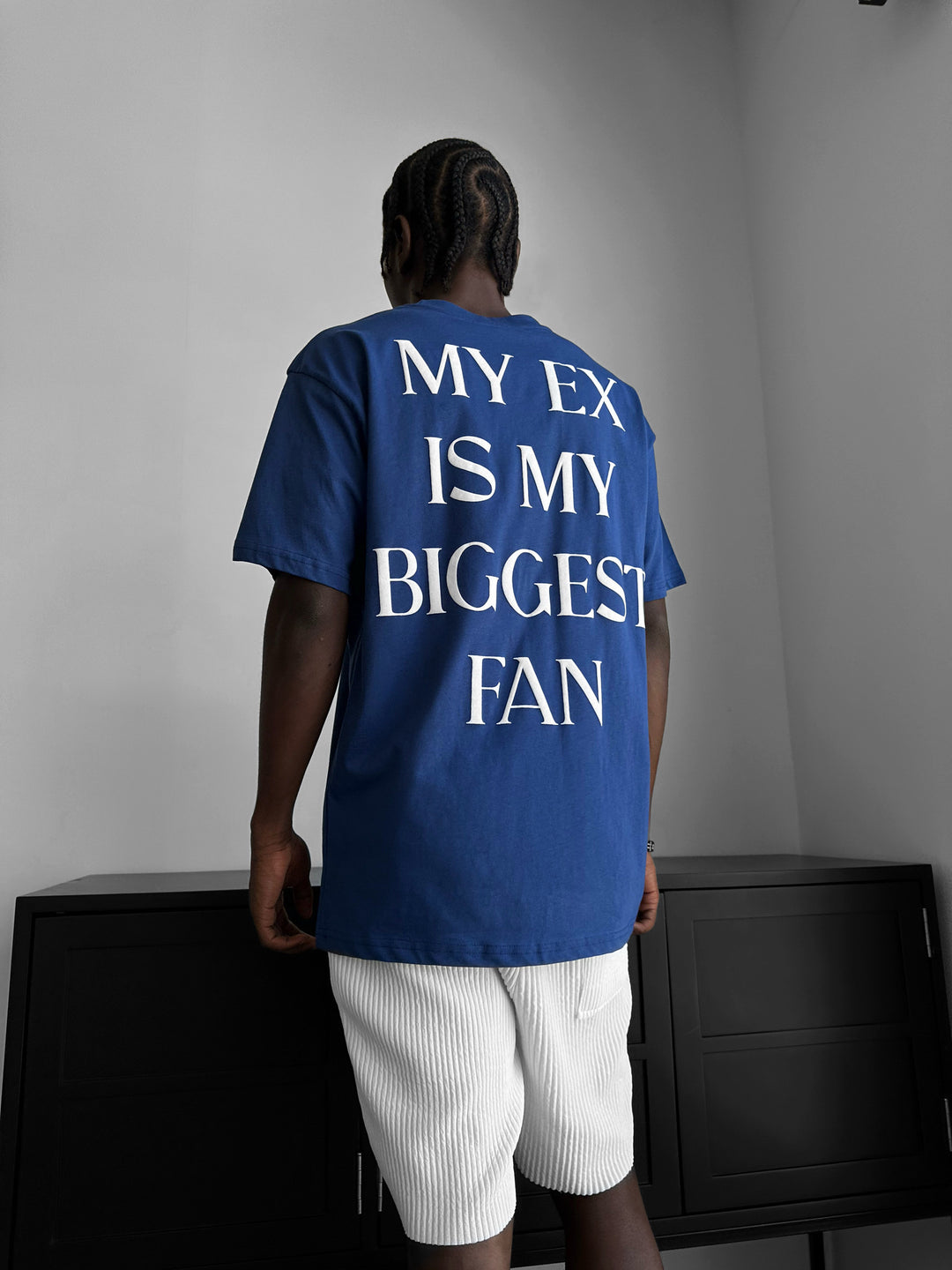Oversize "EX" T-Shirt - Navy Peony
