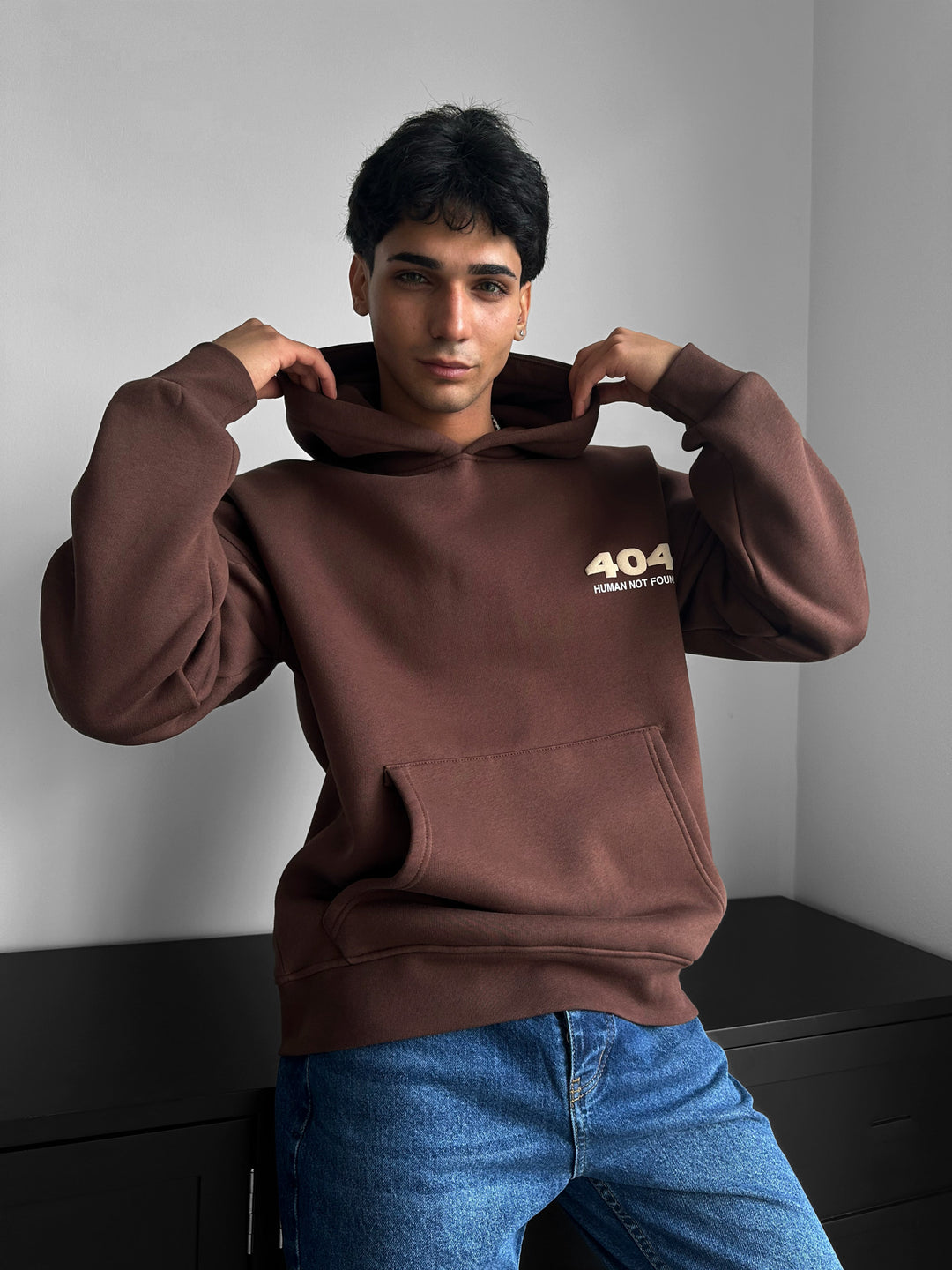 Oversize 404 Hoodie - Brown