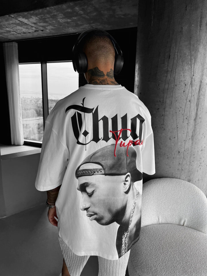 Oversize Thug Life T-shirt - Ecru