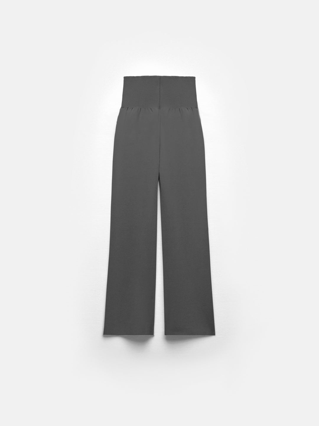 Wide Leg Knit Trousers - Anthracite