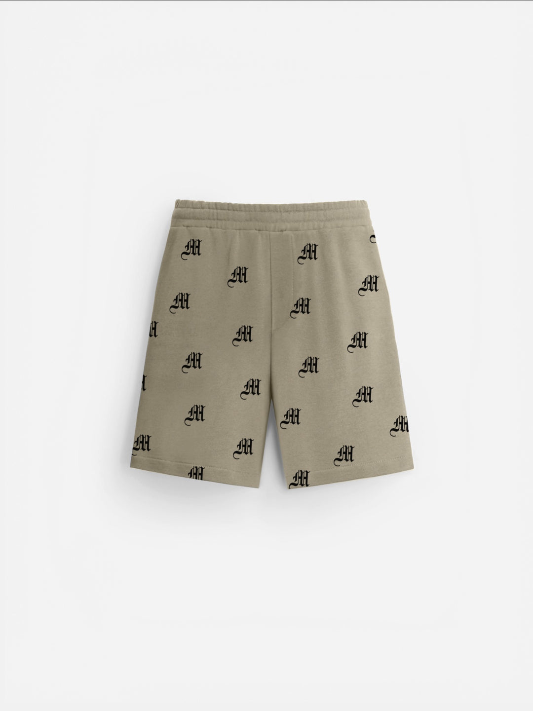 Loose Fit Initial Shorts - Stone