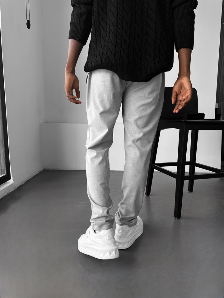 Modern Cut Casual Trousers - Grey