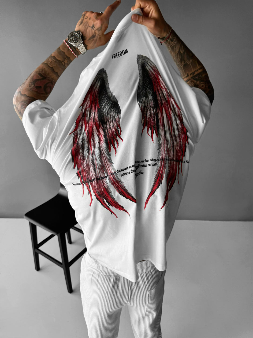 Oversize Angel Wings T-Shirt - White