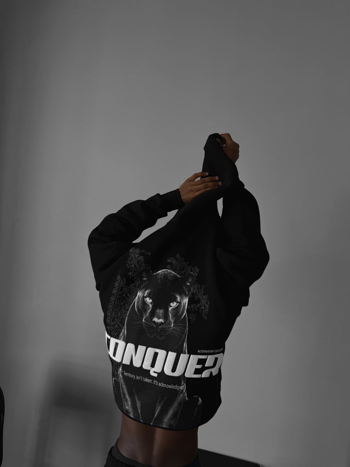 Oversize Conquer Hoodie - Black