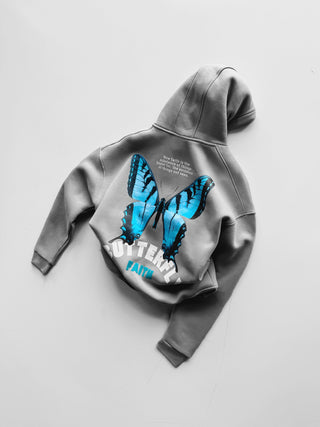 Oversize Butterfly Hoodie - Grey