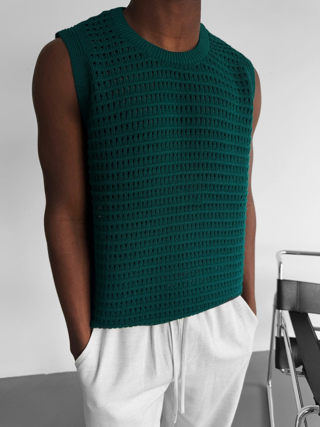 Oversize Grid Tanktop - Green