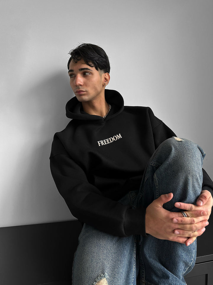 Oversize Freedom Hoodie - Black