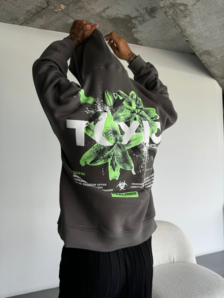 Oversize Toxic Hoodie - Anthracite