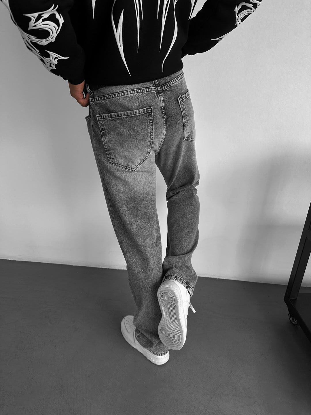 Baggy Torn Jeans - Anthracite