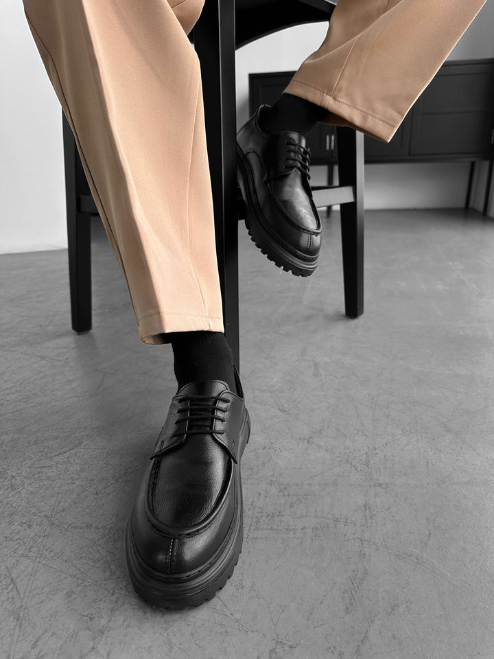 Casual Leather Shoes - Black