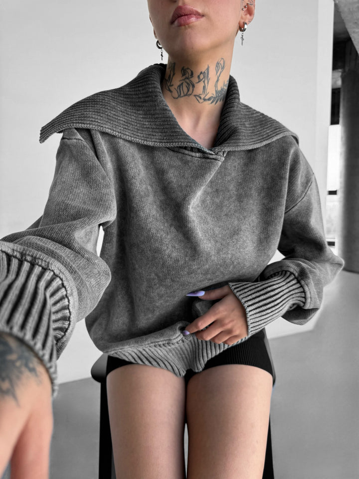 Polo Washed Sweatshirt - Grey