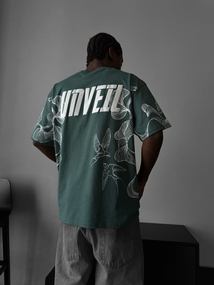 Oversize 'Unveil' T-Shirt - Petrol