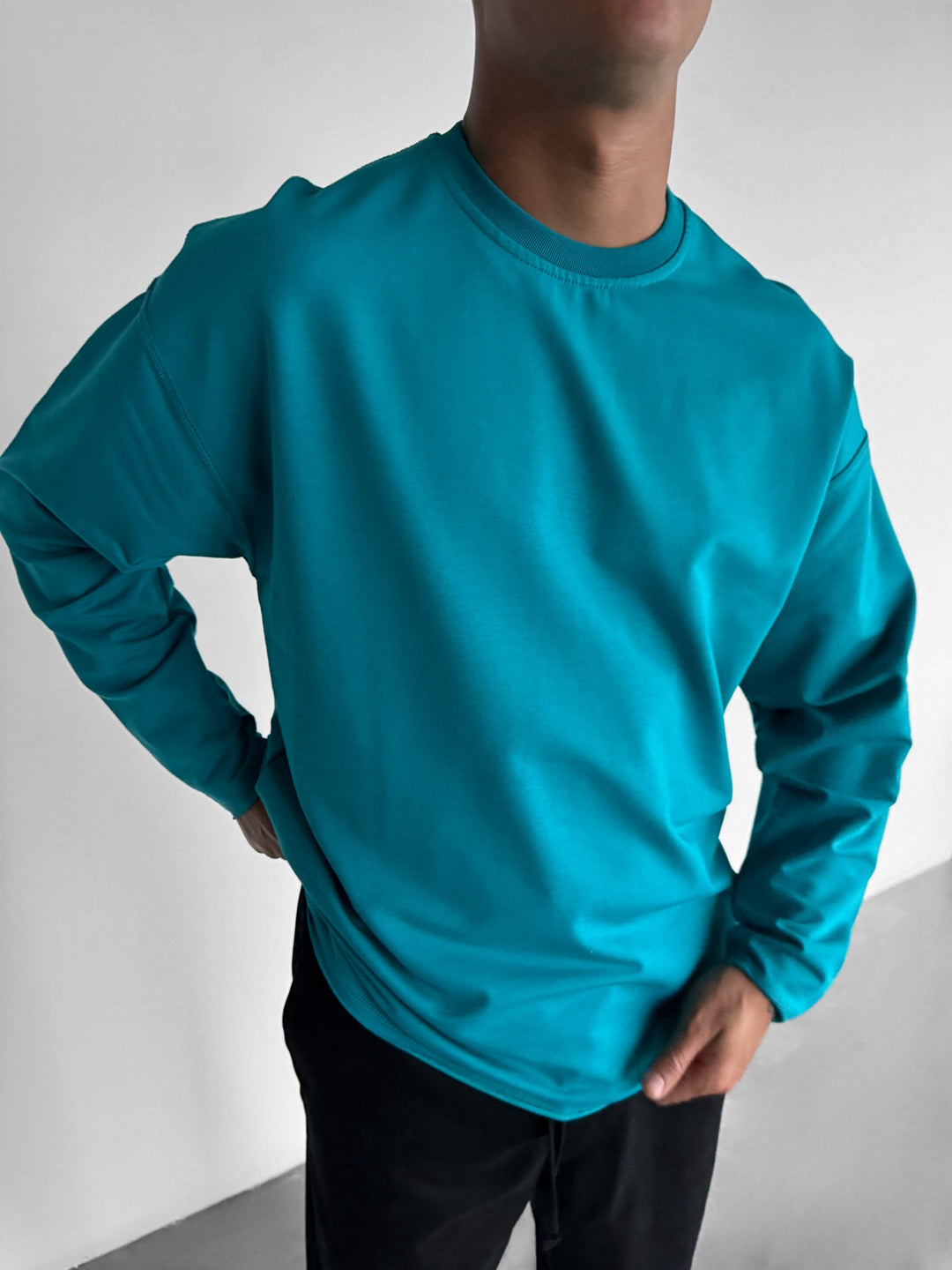 Loose Fit Basic Sweater - Ocean