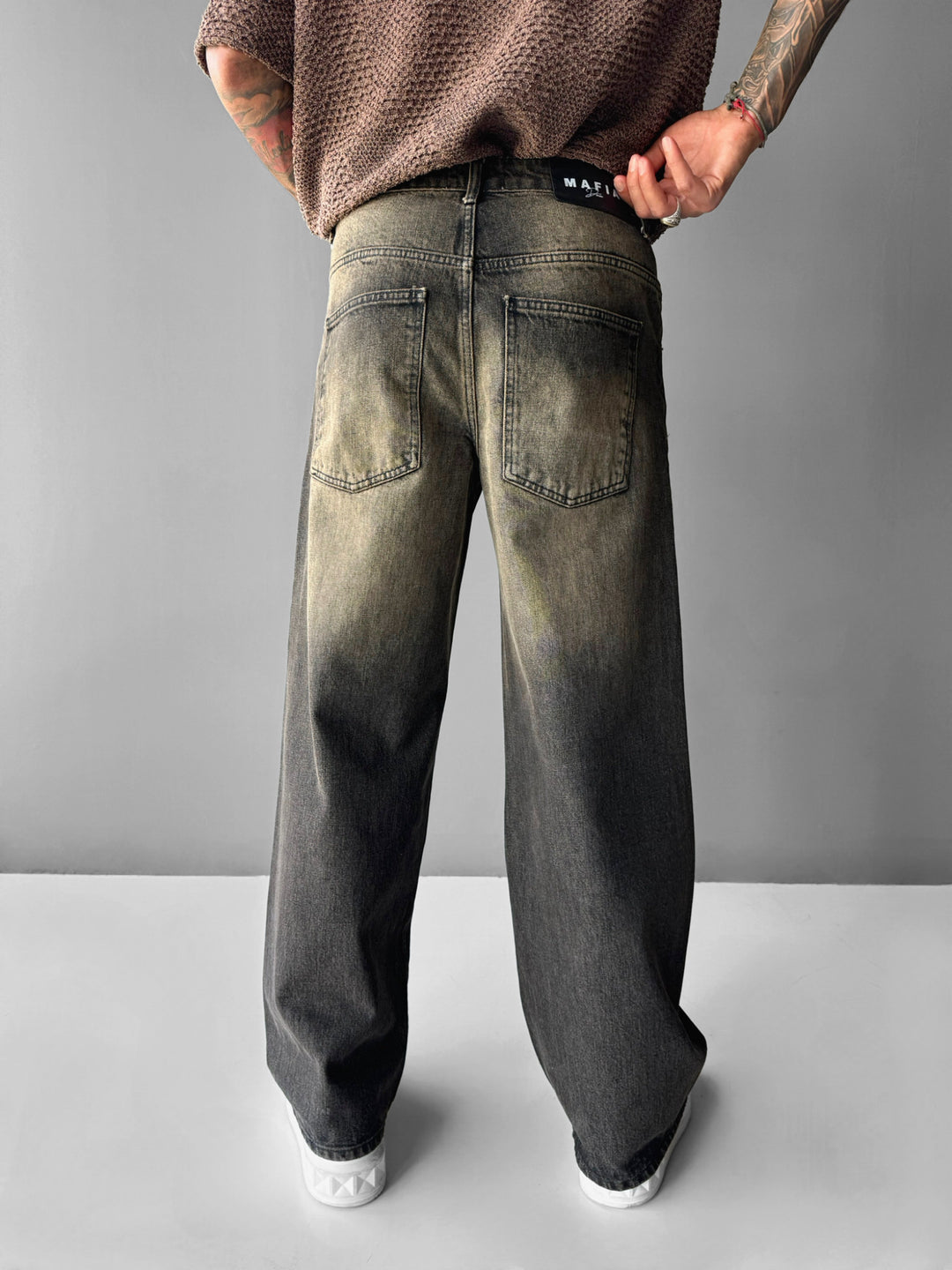 Baggy Washed Jeans - Ochre