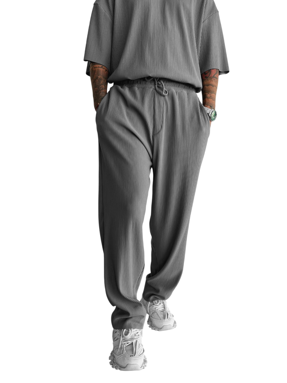 Loose Fit Cord Pant - Grey