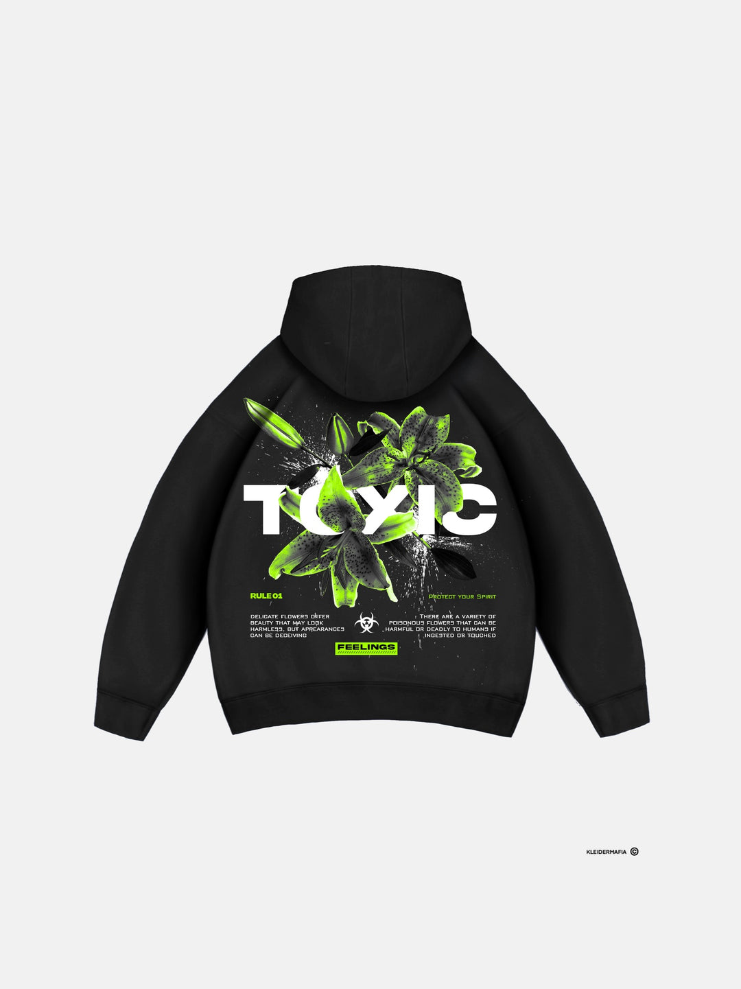 Oversize Toxic Hoodie - Black