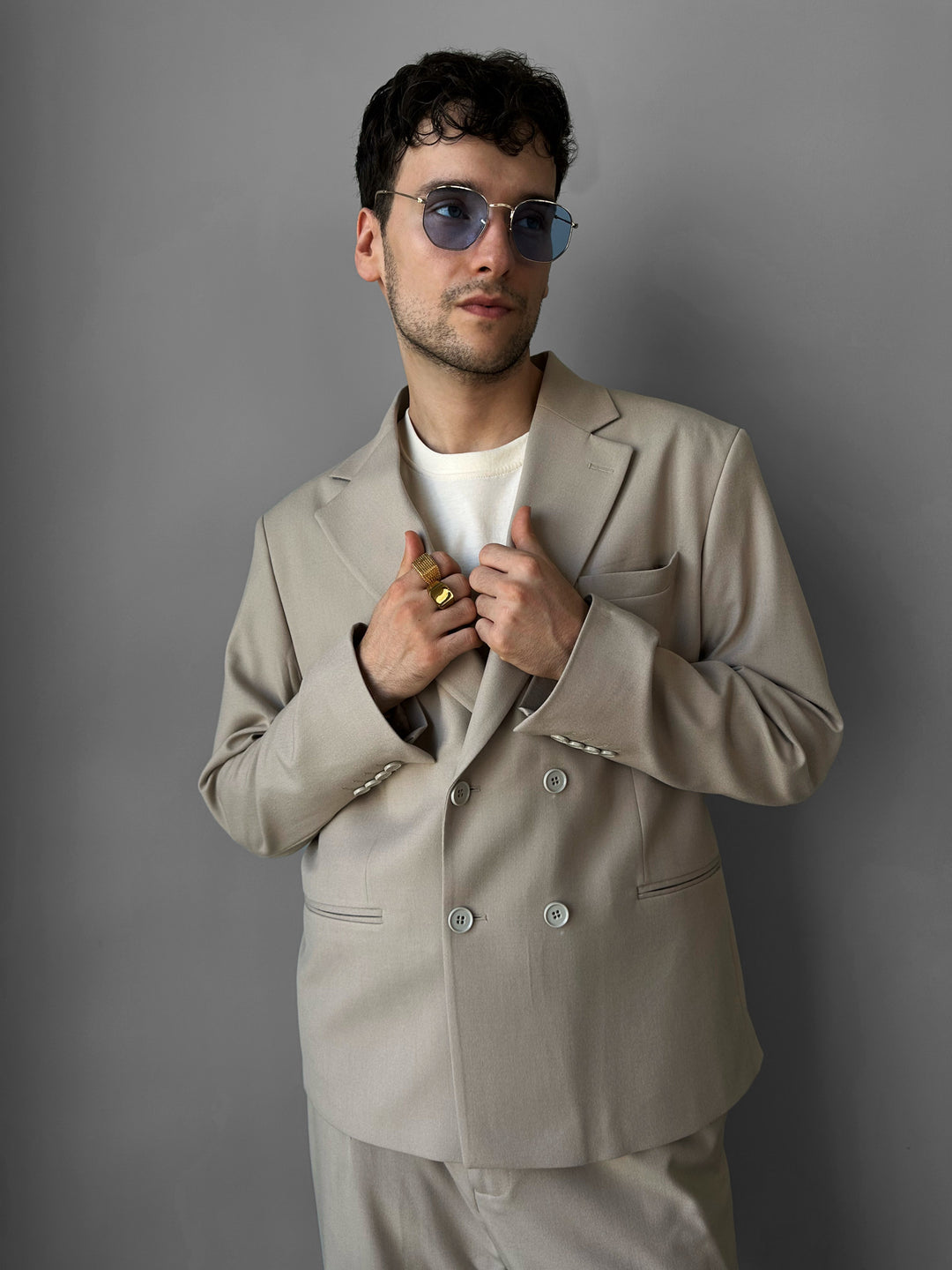 Oversize Tailored Suit - Beige