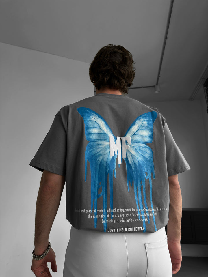 Oversize 'Like a Butterfly' T-Shirt - Stormy Weather