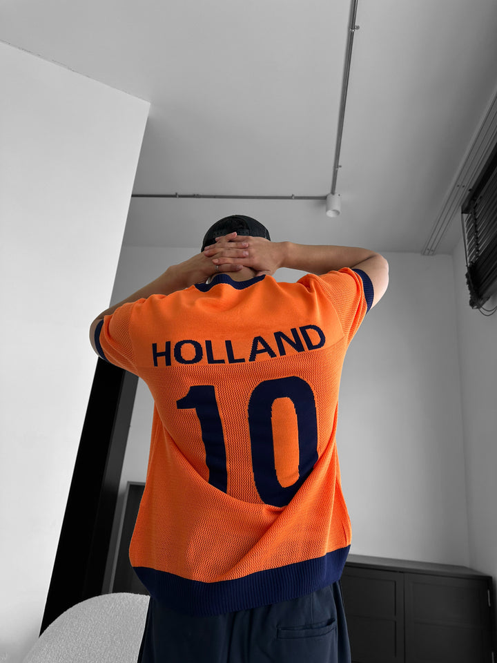 Oversize Holland Knit T-shirt - Orange
