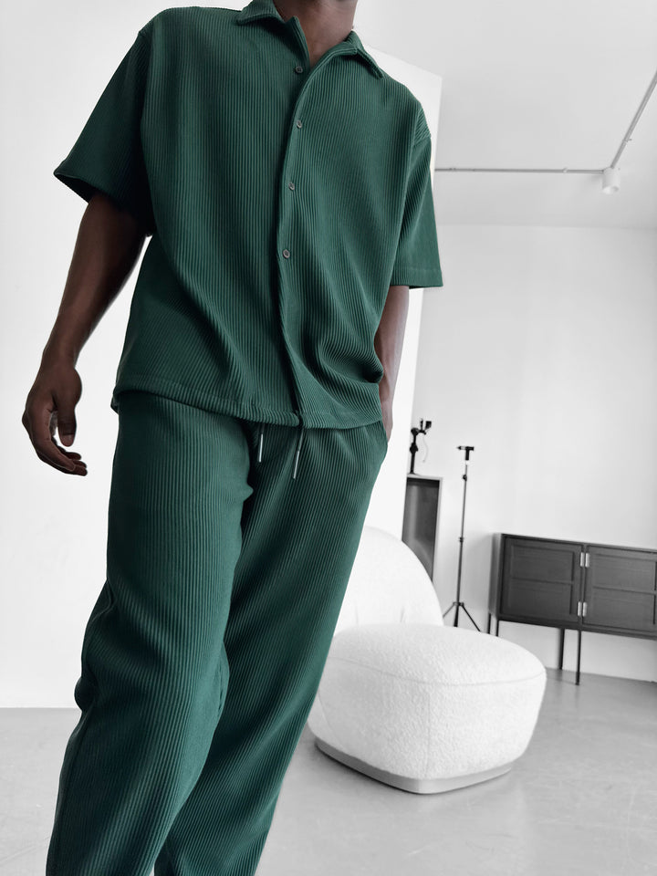 Loose Fit Cord Pant - Forest Green