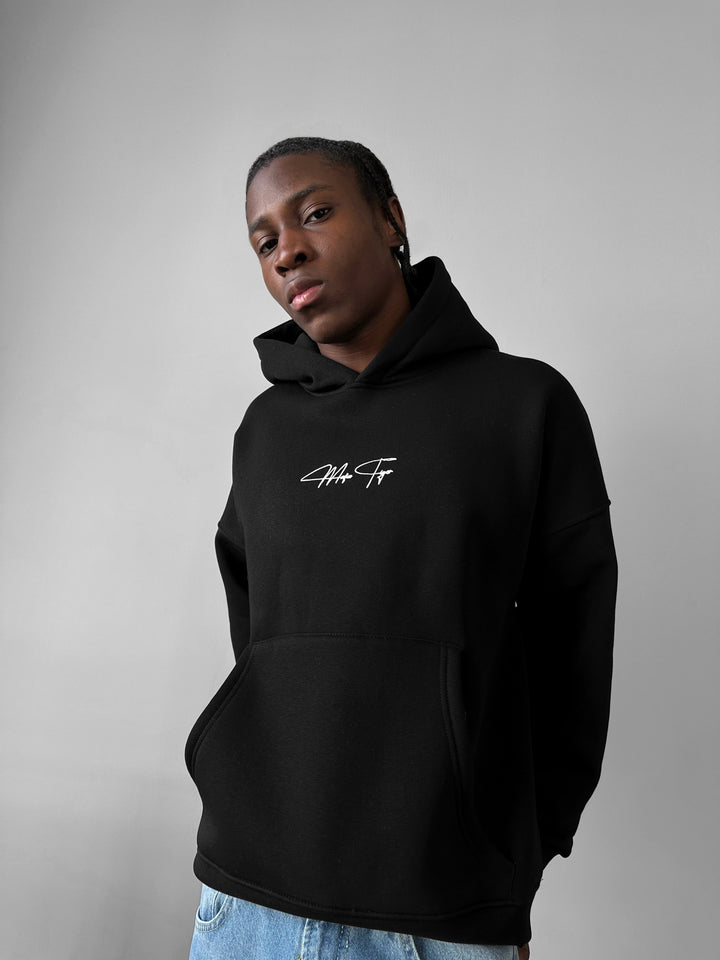 Oversize "Kämpfe mit Stil" Hoodie - Black