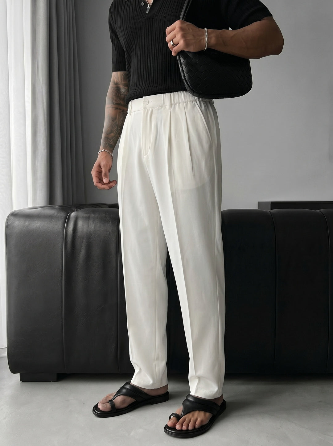Baggy Chino Trousers - Ecru