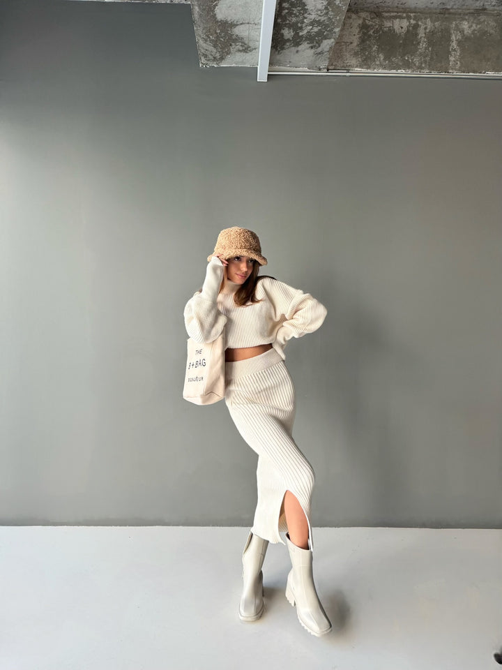 Maxi Knit Skirt - Creme