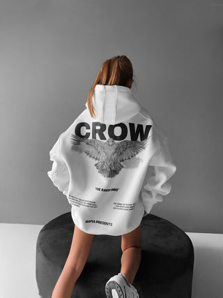 Oversize Crow Hoodie - White