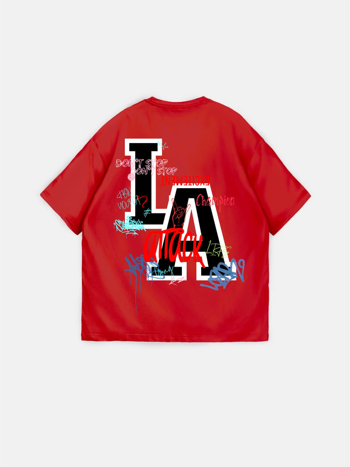 Oversize L.A T-shirt - Red