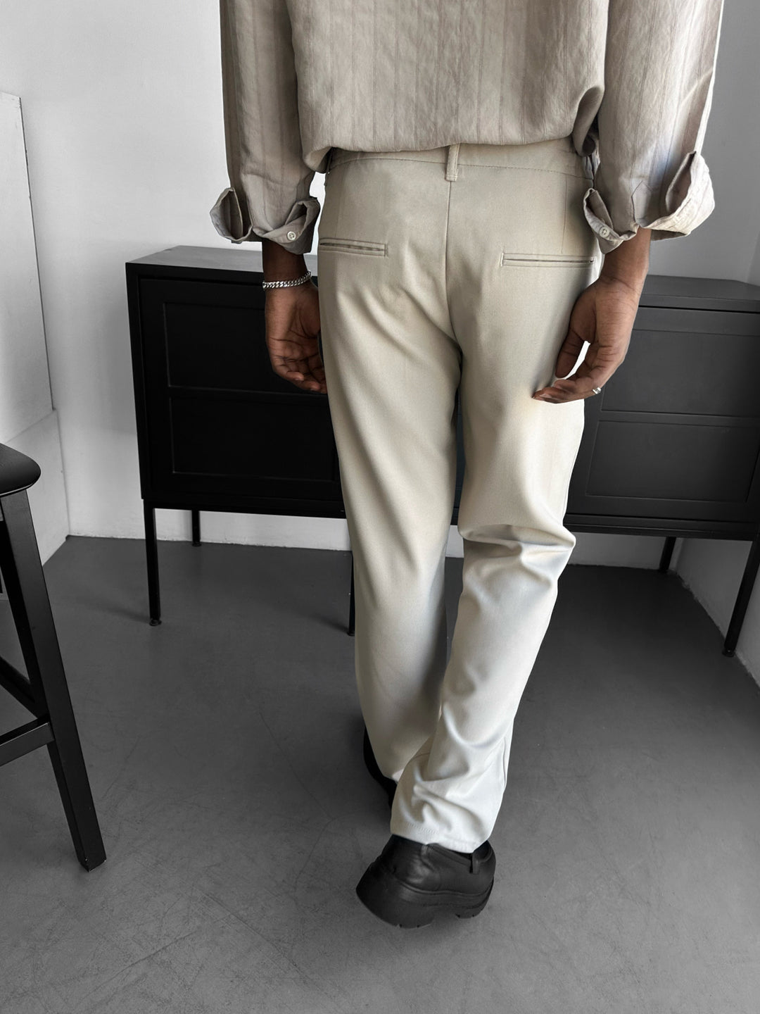 Modern Cut Casual Trousers - Beige