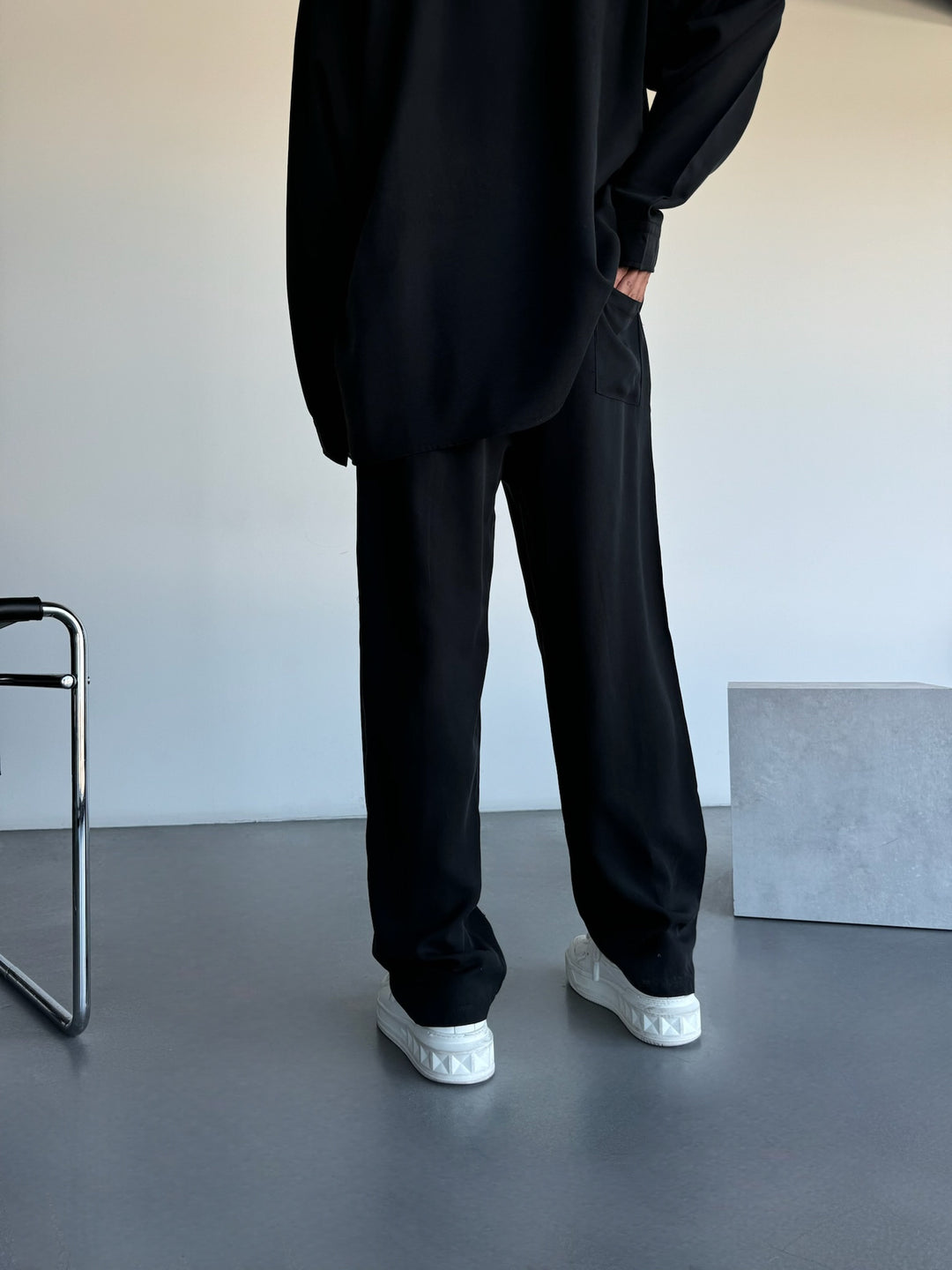 Baggy Tencel Trousers - Black